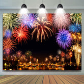 Lofaris UK Full Spark Night Fiesta Happy New Year Holiday Backdrop